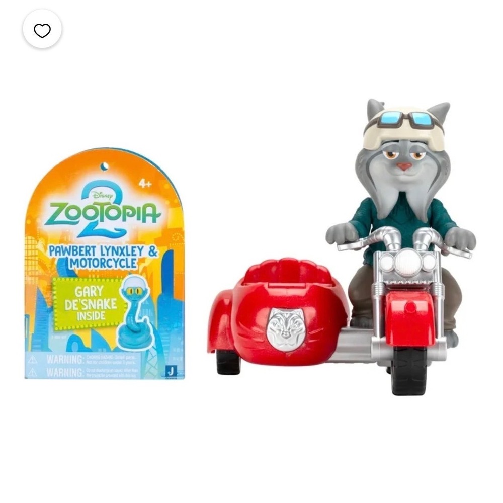 Zootopia 2 Pawbert Lynxley & Motorcycle with Gary De'Snake